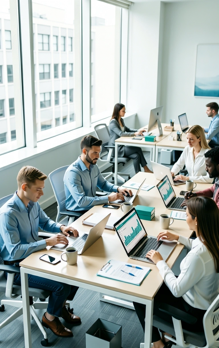 Professional payroll administrative workspace