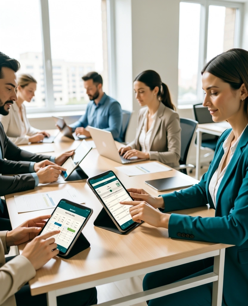 HR professional using payroll mobile interface